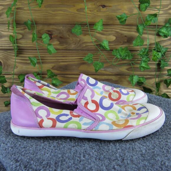 Coach Women's Beale Sneaker Pink Fabric Sz 8.5 Medium Used 2025 - Picture 3 of 8